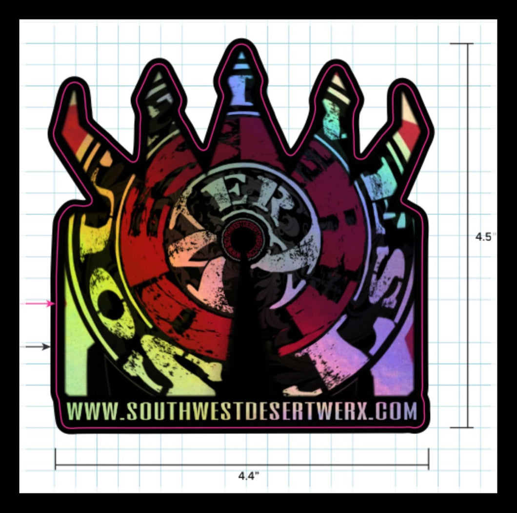 Holographic Swirl Southwest Desert Werx Logo Decal